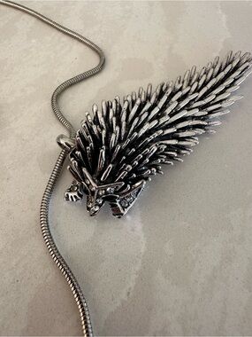 Silver Spike Porcupine Pendant Necklace